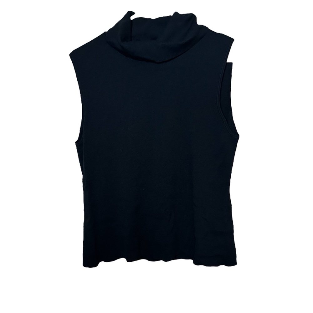 Harold’s Black Turtleneck Sleeveless Sweater Top XL
